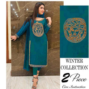 ADORNE embroidered cotton silk 2 piece suit