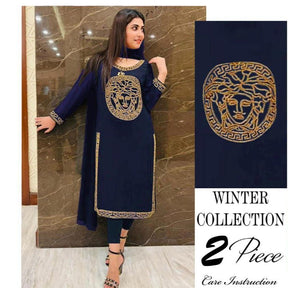 ADORNE embroidered cotton silk 2 piece suit